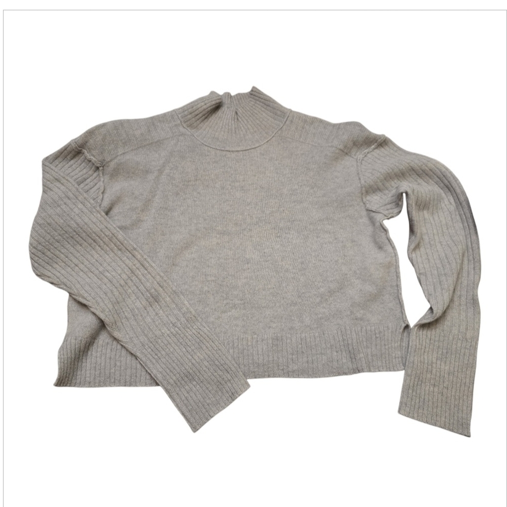 Free People Light Gray Turtleneck Sweater